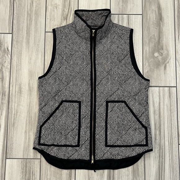 J.CREW Jackets & Blazers - J.Crew Quilted Down Vest Womens  Herringbone Preppy Americana Layering Classic